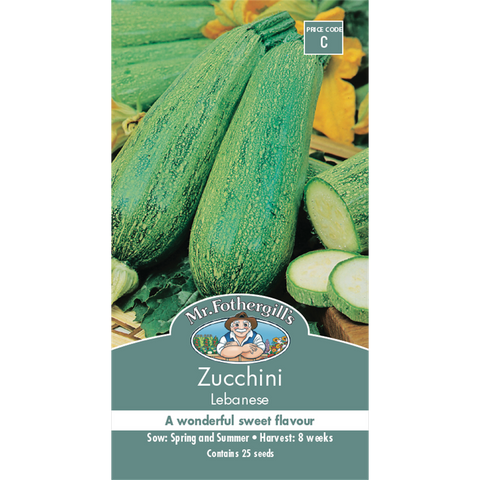 Mr Fothergill Lebanese Zucchini Seeds - 75mm - Green - High Yield - SuperSaverAU - view 1