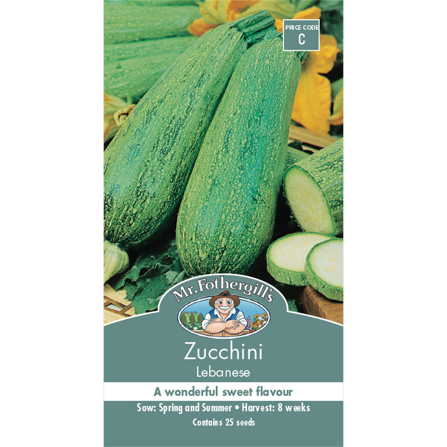 Mr Fothergill Lebanese Zucchini Seeds - 75mm - Green - High Yield - SuperSaverAU - view 1