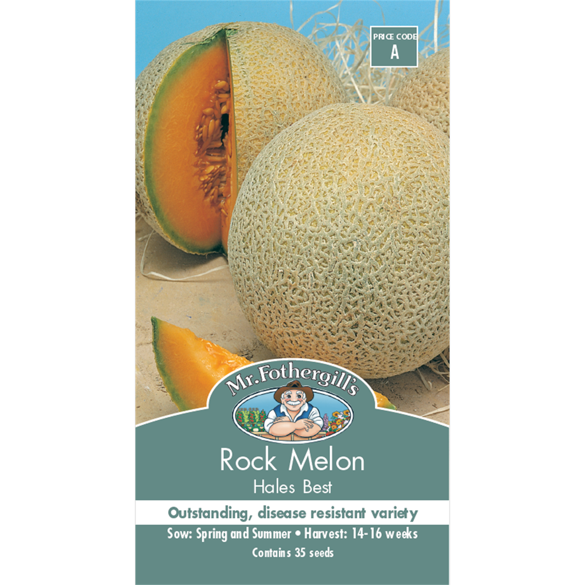Mr Fothergill Rock Melon Seeds 1kg Powdery Mildew Resistant - SuperSaverAU - view 1