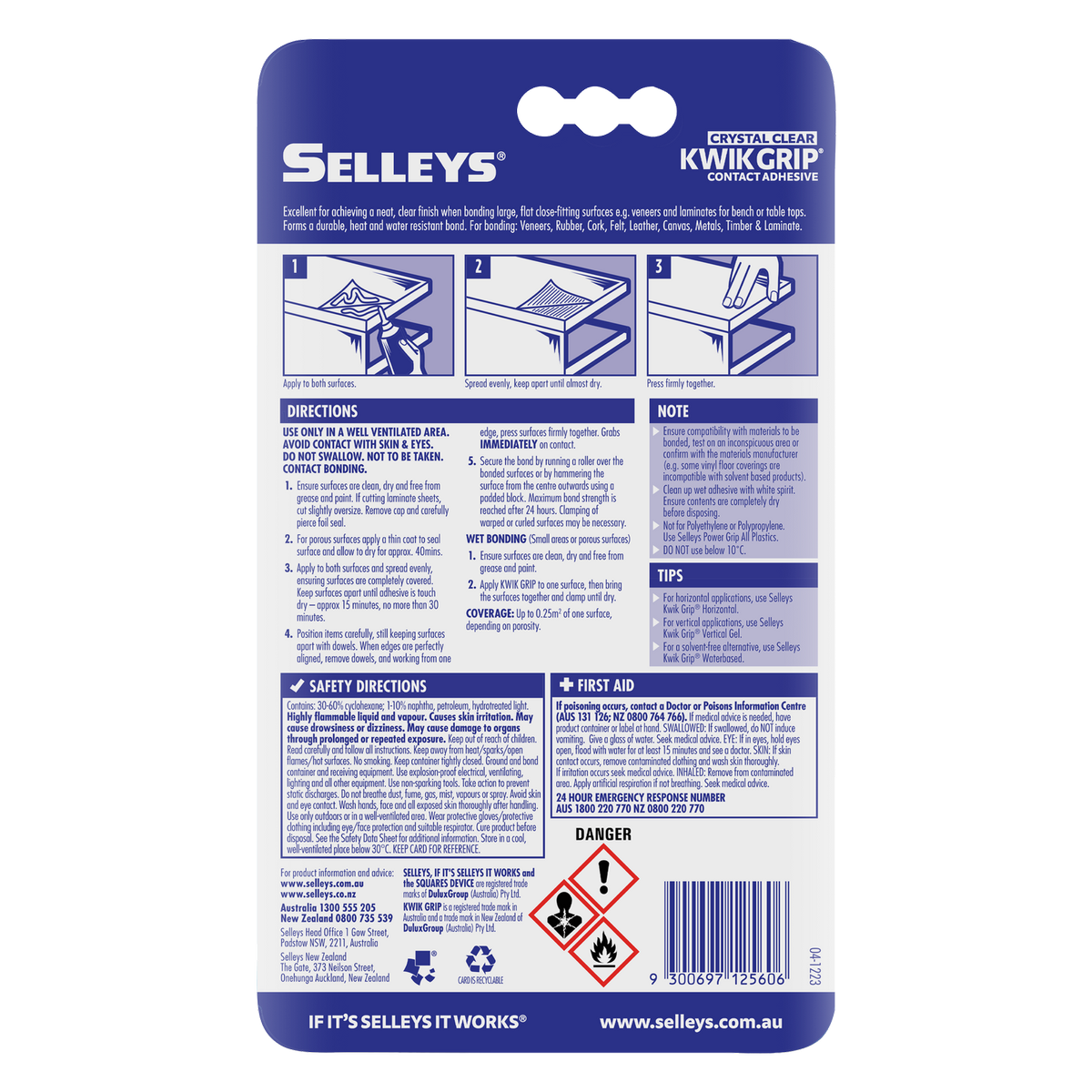 Selleys Kwik Grip Crystal Clear Adhesive 50ml Solvent Based Strong Bond - SuperSaverAU - view 3