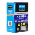 Titan 50 x 1.6mm 16 Gauge Electro Galvanised Straight Collated C Brads - 4000 Pack