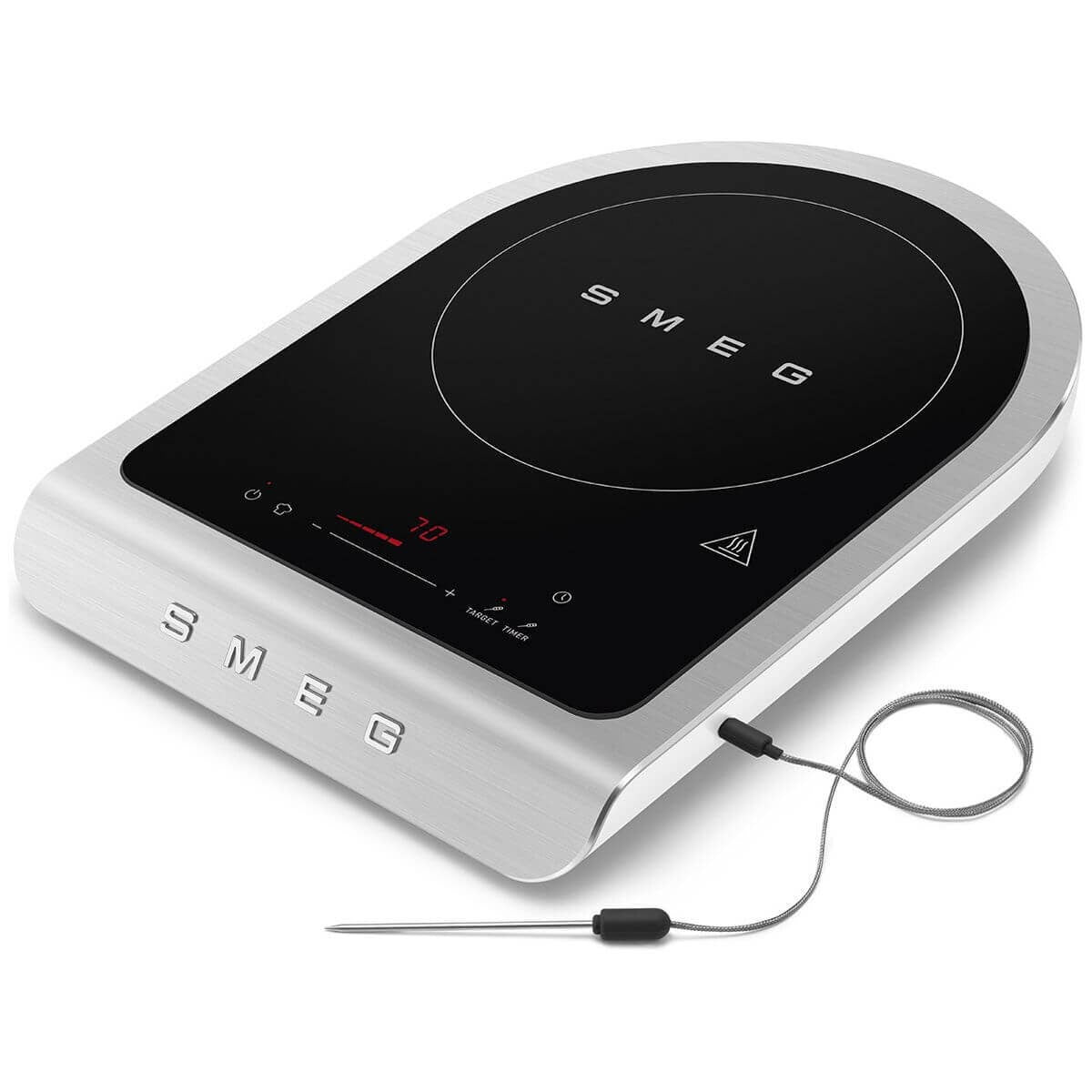 Smeg Portable Induction Hob - Matte White, Temperature Probe, Boost Function - PIC01WHMAU