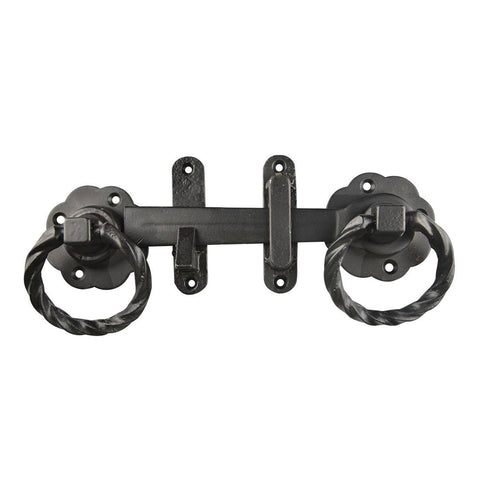 Pinnacle Gothic Ring Gate Latch Set - 175mm - Metal - Black Finish - SuperSaverAU - view 1
