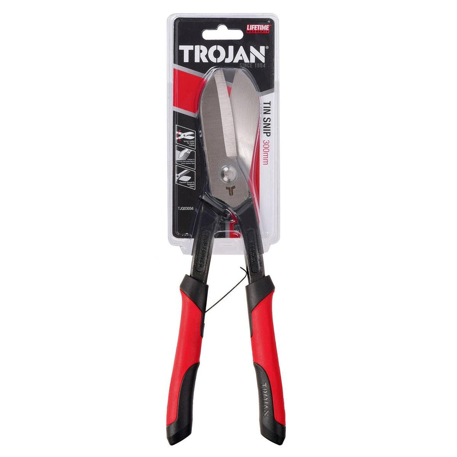 Trojan Tin Snips - 300mm - Steel - Spring Loaded Jaws - SuperSaverAU - view 1