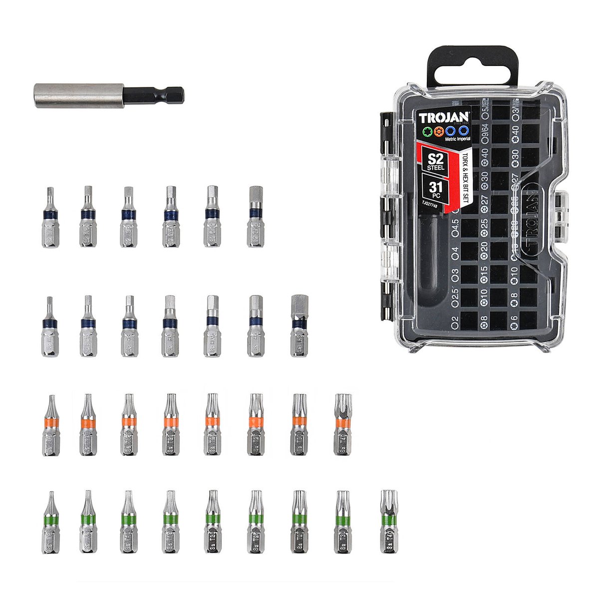Trojan 31 Piece Torx and Hex Key Set - 60mm Extension Bar - Metric & Imperial - SuperSaverAU - view 4