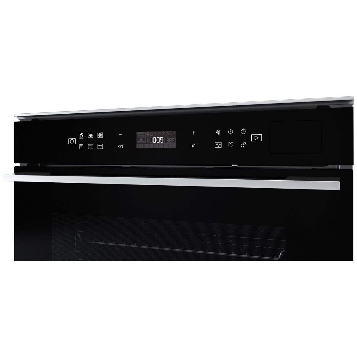 Whirlpool 60cm Pyrolytic Oven with SteamSense - 73L Gross, 6th Sense, Ready2Cook, Black - W7OSPBLAUS