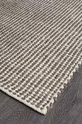 Rug Culture Skandi Large Rug 280x190cm - Brown &amp; White Wool, Hand Loomed - SKAN-300-BRO-280X190