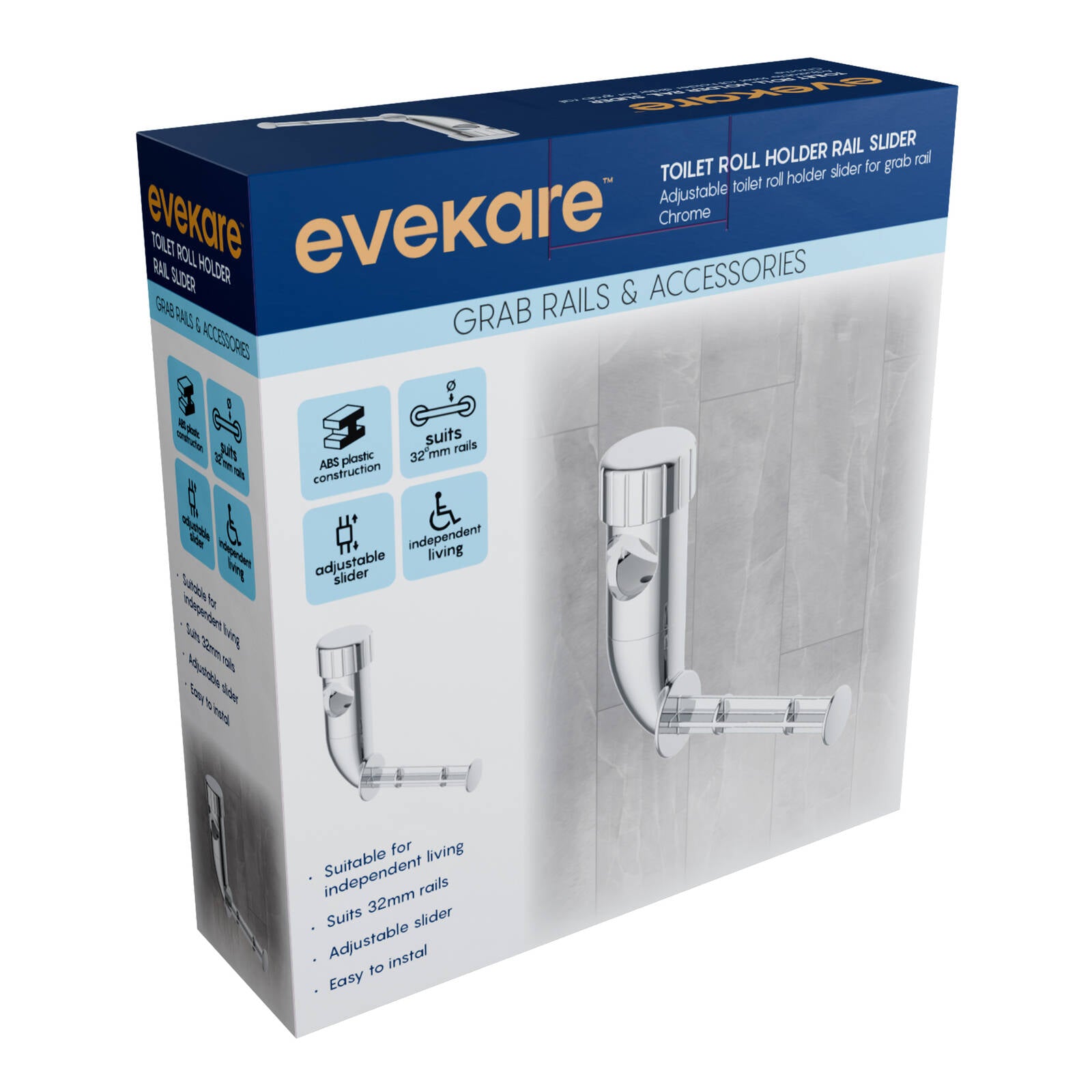 evekare 32mm Chrome Toilet Roll Holder