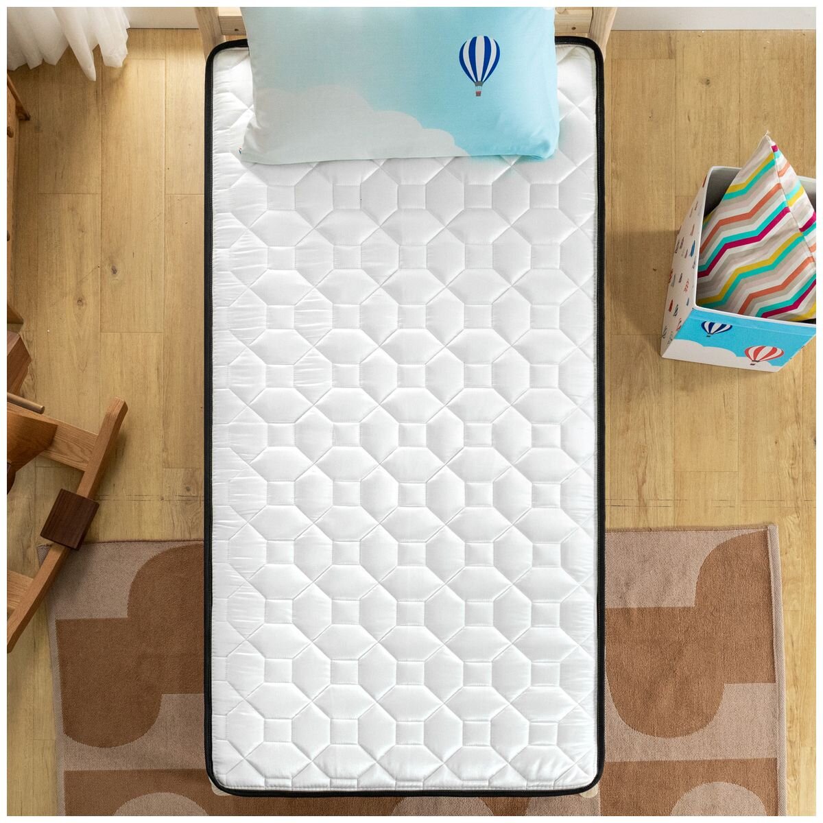 Zinus single bonnell spring kids mattress - medium feel, quilted cover, low-profile 152mm - AU-BNSMN-6S
