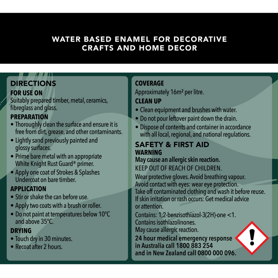 White Knight Strokes And Splashes Paint 250ml Brunswick Green