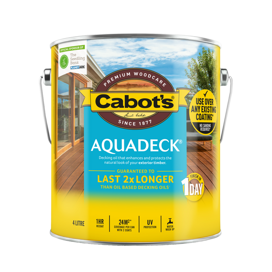 Cabot S Aquadeck Exterior Decking Oil 4L - Merbau - Water-Based, Durable - SuperSaverAU - view 1