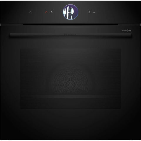 Bosch 60cm Series 8 Pyrolytic Multifunction Oven - 71L Black - Air Fry and Meat Probe - HBG976MB1A