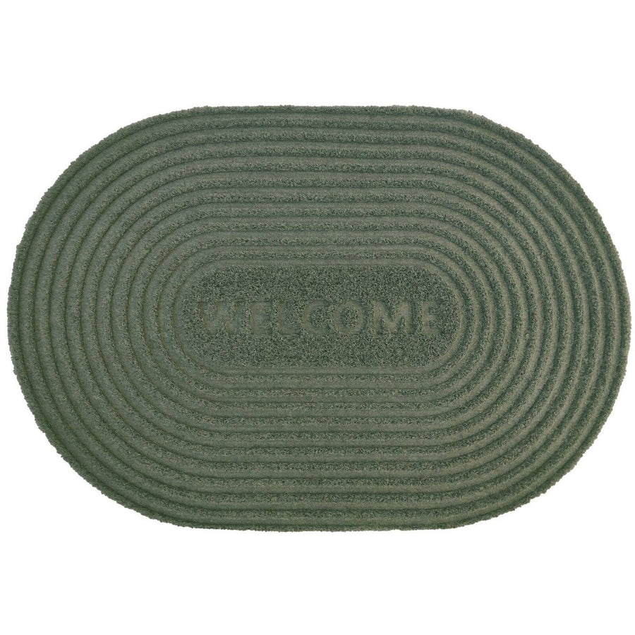 Maxfind Green Oval Scraper Doormat 40 x 60cm - Eco-Friendly Dirt Trapping - SuperSaverAU - view 1