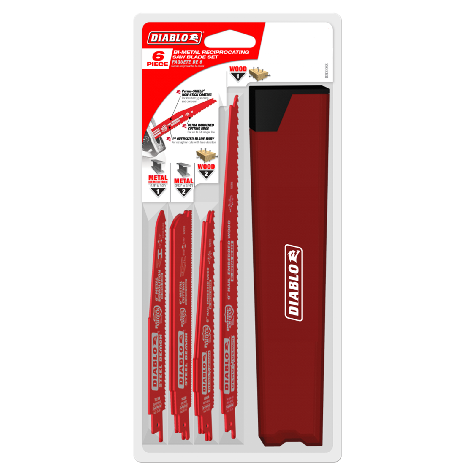 Diablo Demolition Reciprocating Blade Set 6 Piece Bi-Metal for Nail-Embedded Wood & Metal