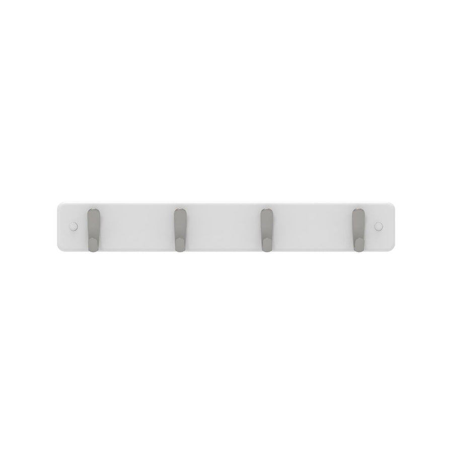 Mode Hook Rack - 4 Brushed Nickel Hooks - White Board - Durable Design - SuperSaverAU - view 1