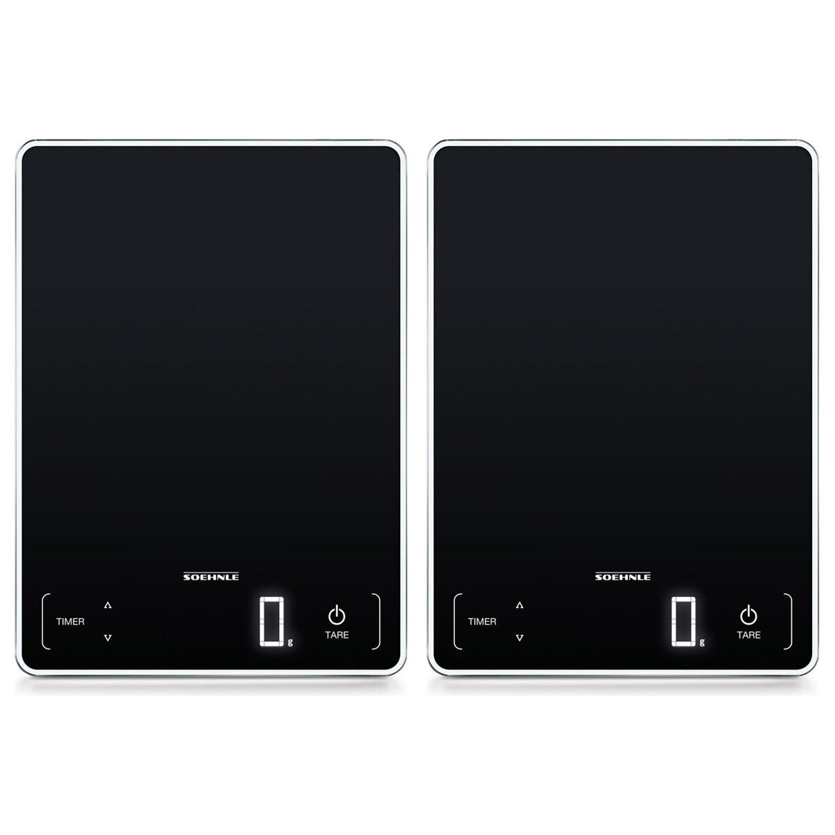 Soehnle Page Profi 100 digital kitchen scale pack of 2 - 15kg capacity, LED display, timer - S61506-2PK