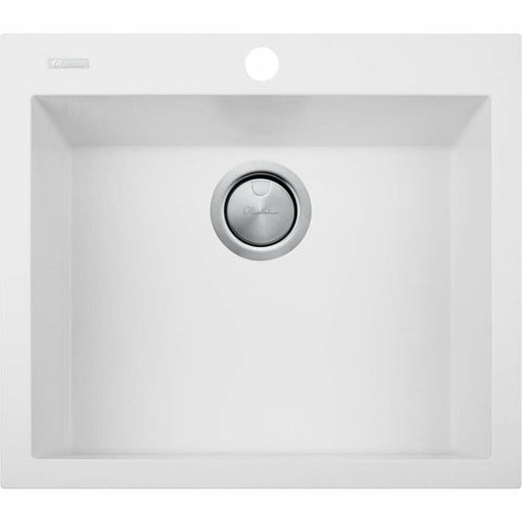 Oliveri Santorini White Grande Topmount Sink - Moulded Granite, Single Bowl, Made in Italy - ST-WH1561
