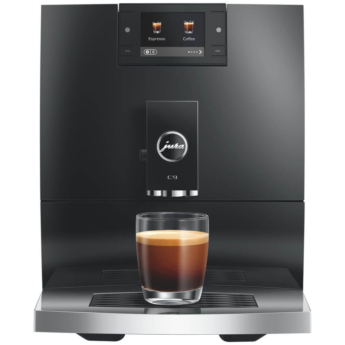 Jura C9 Automatic Coffee Machine - 17 Coffee Specialities, Colour Display, Piano Black - 15757