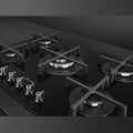 Smeg 72cm 5 Burner Gas on Glass Cooktop - Black Tempered Glass - Wok Burner - PV375NAU