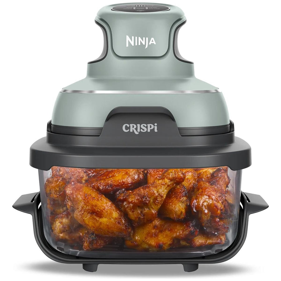 Ninja Crispi 4-in-1 Portable Glass Air Fryer - Sage Green Finish, Glass Bowl, Compact Size - FN101SG