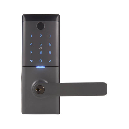 Gainsborough Mode Smart Entrance Lever Lock - Graphite - RFID, Fingerprint, Keypad - 115mm x 230mm x 52mm