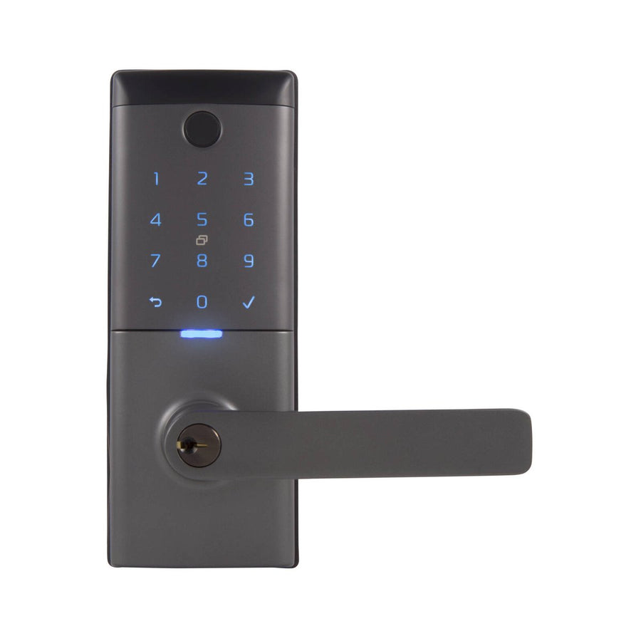 Gainsborough Mode Smart Entrance Lever Lock - Graphite - RFID, Fingerprint, Keypad - 115mm x 230mm x 52mm - SuperSaverAU - view 1