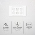 DETA 6 Aperture Grid Plate, White Plastic, 75mm x 115mm, Indoor
