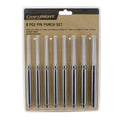 Craftright 8 Piece Long Series Punch Set, CR-V and Carbon Steel, Sharpenable
