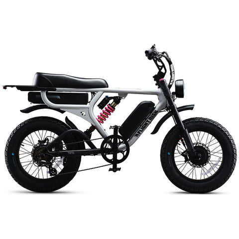 Flight Risk FR777 dual-motor electric bike - Dual 1000W, dual battery, all-wheel drive, Silver - FR-777SILVER