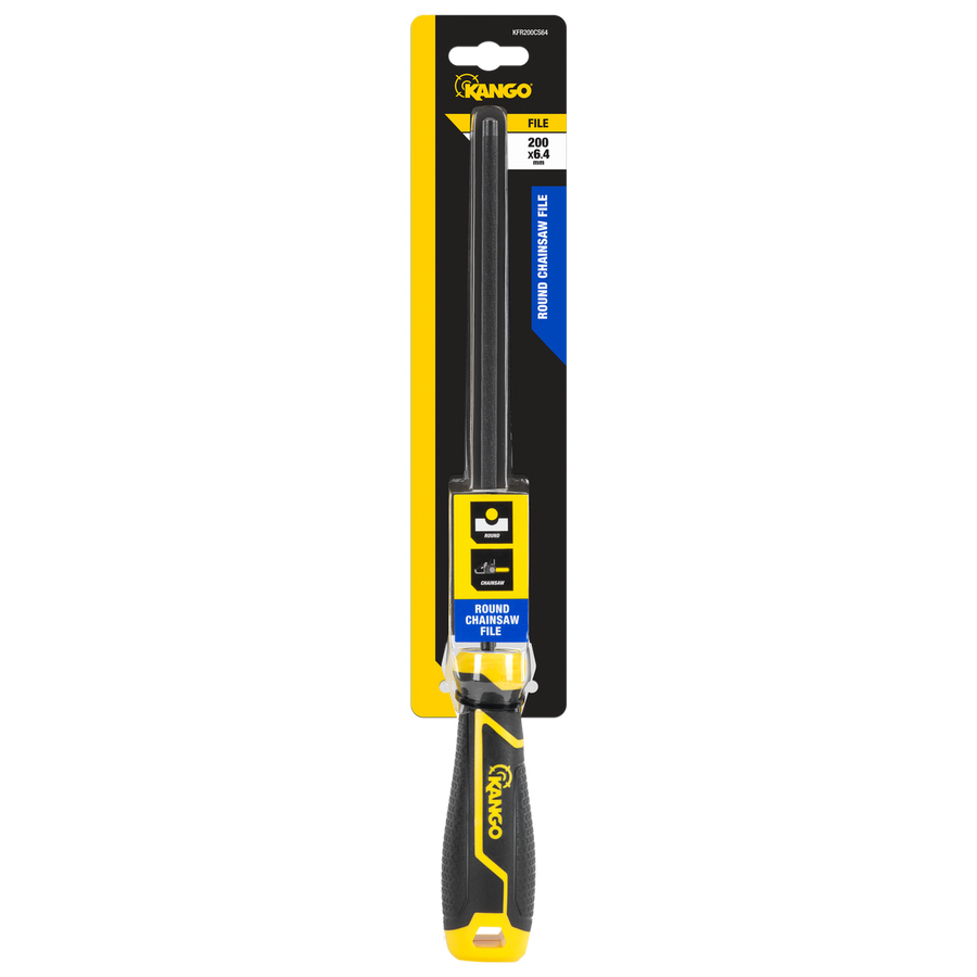 Kango Round Chainsaw File - 200mm x 6.4mm - Tempered Carbon Steel - Black - SuperSaverAU - view 1