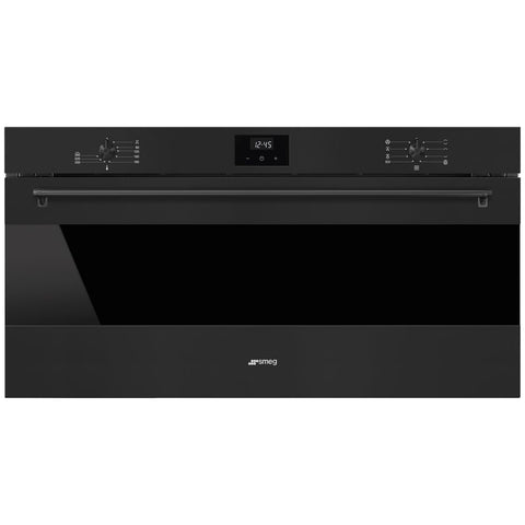 Smeg 90cm Classic reduced height built-in oven - 85L, matte black, Vapour Clean, Thermoseal - SFRA9300TN