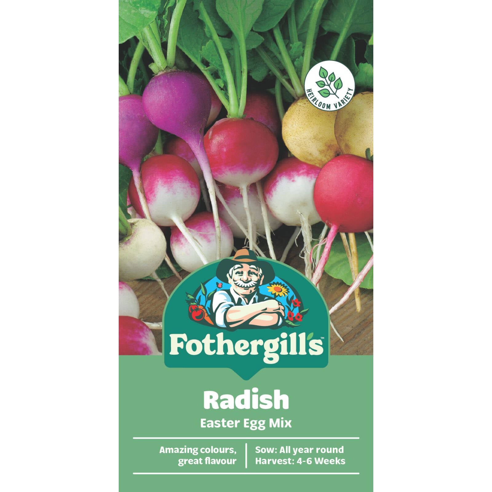 Mr Fothergill's Radish Easter Egg Mix Seeds - Multi-Colour Roots, Quick & Easy, Sun & Part Shade
