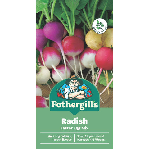 Mr Fothergill's Radish Easter Egg Mix Seeds - Multi-Colour Roots, Quick & Easy, Sun & Part Shade