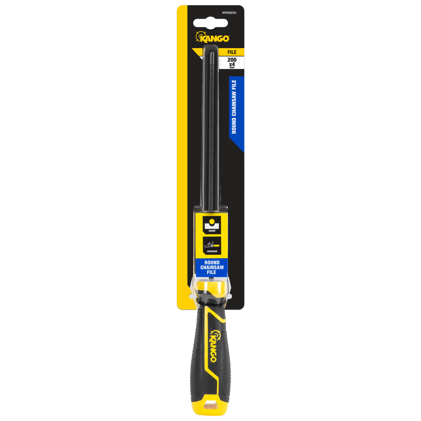 Kango 200 x 4mm Round Chainsaw File with Removable K-Lock Handle
