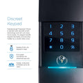 Gainsborough Freestyle Wifi Smart Lock Trilock - Matte Black - 68mm x 238mm - Concealed Keypad - App Control - SuperSaverAU - view 3