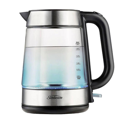 Sunbeam Capri Glass Kettle - 1.7L - 2200W Fast Boil - Heat Resistant Glass