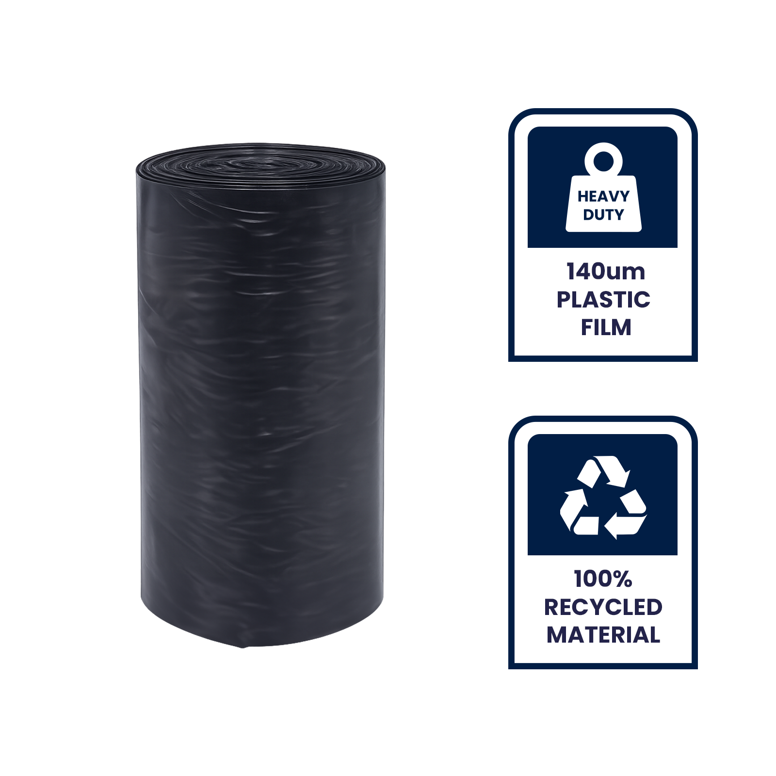 Grunt 90mm x 25m Black 100um Polythene Temporary Downpipe Roll