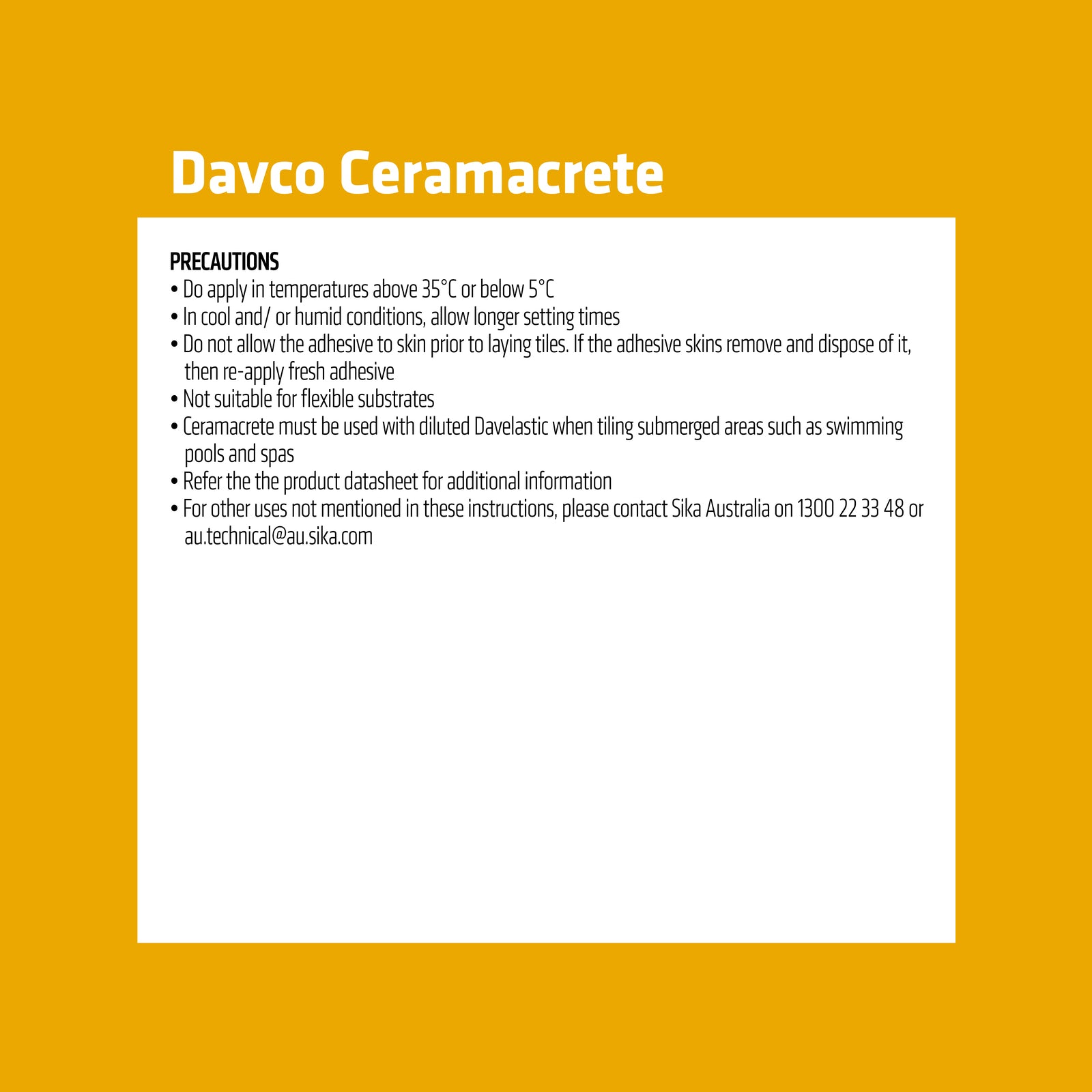 Davco Ceramacrete Cement Base Tile Adhesive 5kg Grey Indoor & Outdoor