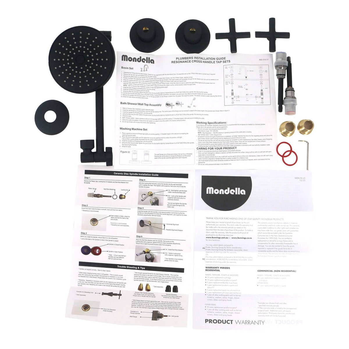 Mondella Wels Shower Set - 9L/min - Matte Black - All Directional - 304 Stainless Steel - SuperSaverAU - view 2