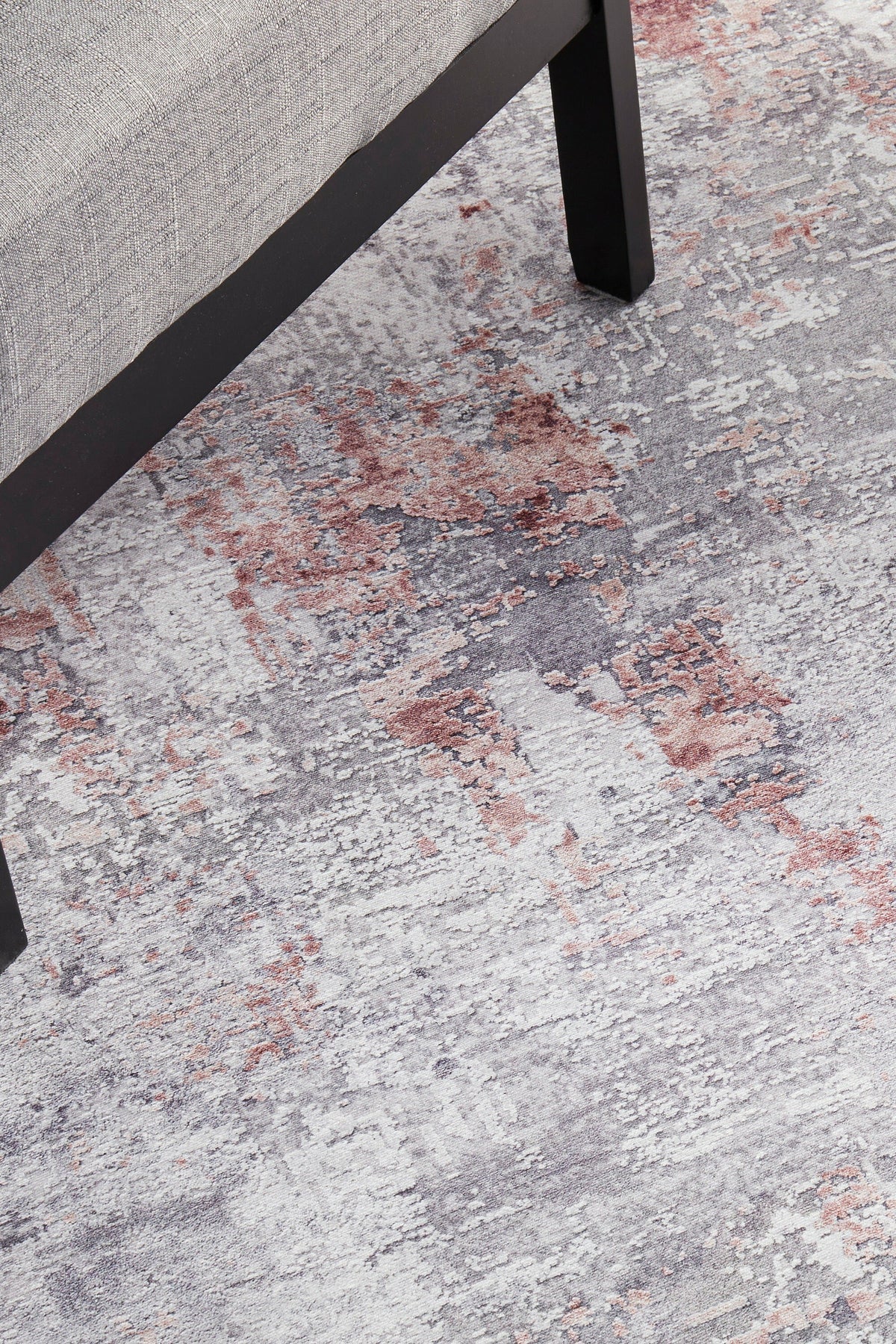 Rug Culture Illusions Large Power Loomed Rug 280x190cm - Silver and Blush Polyester - ILU156BLUSH280X190
