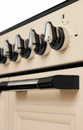 Artusi 90cm Dual Fuel Freestanding Oven in Cream - 5 Gas Burners, Two Ovens, Separate Grill - AFGR935CR