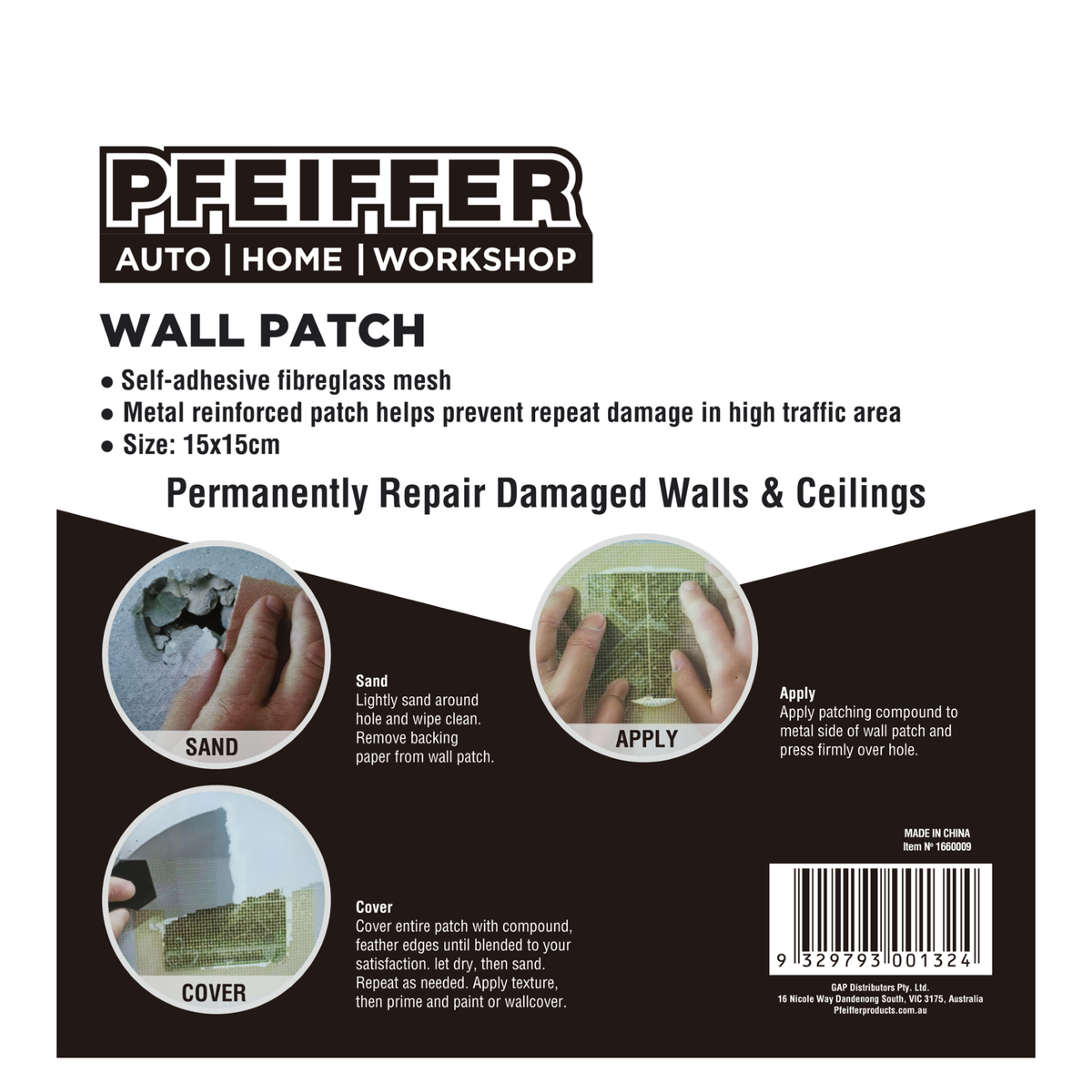 Pfeiffer Plaster Repair Wall Patch - 15cm - Fibreglass - Paintable - SuperSaverAU - view 2