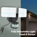 Arlec Solar Hybrid Powered Ketupa Twin Head Security Floodlight 1000 Lumens - Black - Weather Resistant - SuperSaverAU - view 4