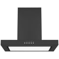 Omega 60cm Wall Canopy Rangehood - Matt Black - 3 Fan Speeds - 18W LED Light - ORC60MB