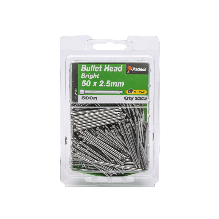 Paslode Bullet Head Nails 50mm Bright Steel 2.5mm 225 Pack - SuperSaverAU - view 1