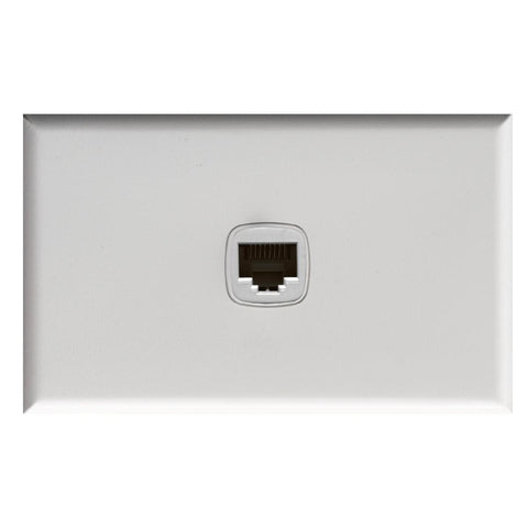 HPM Data Phone Port - 73mm x 117mm - Plastic - Matt White - SuperSaverAU - view 1