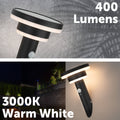 Arlec 400lm 26cm Black Solar LED Wall Light with Motion Sensor, Weather Resistant Outdoor LVS19U