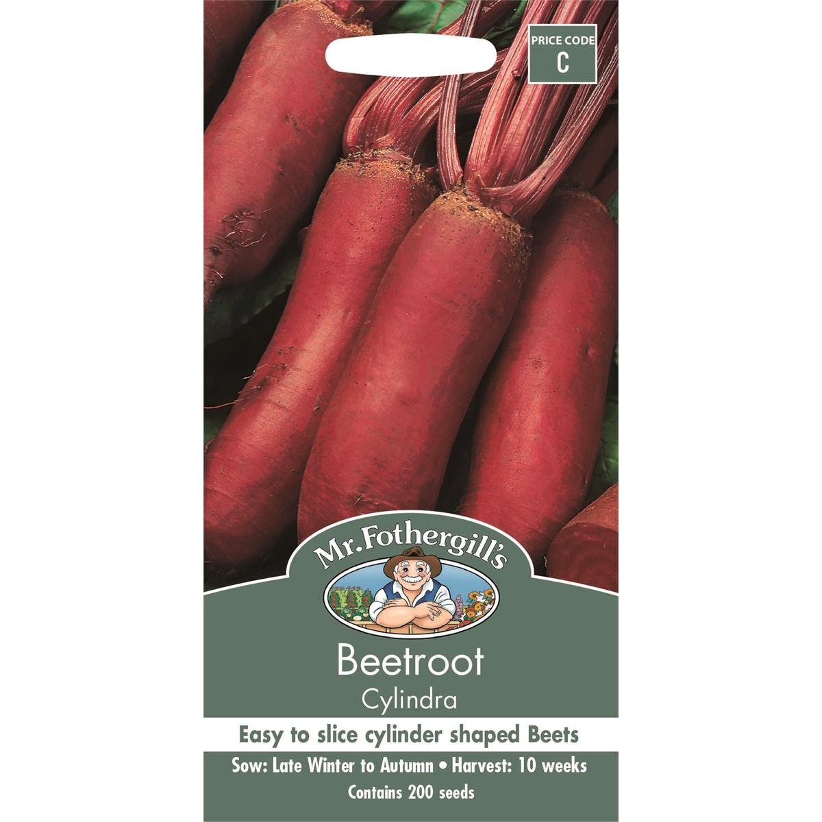 Mr Fothergill Cylindra Beetroot Seeds 12 Weeks Easy To Grow - SuperSaverAU - view 1