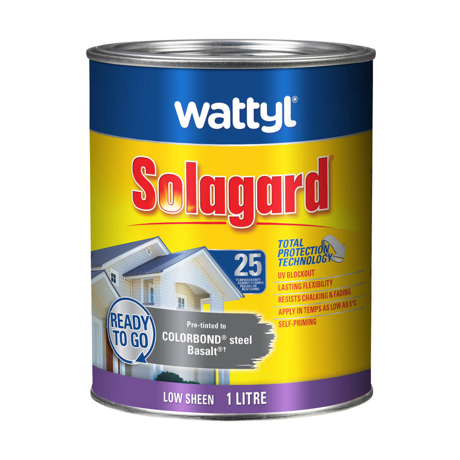 Wattyl Solagard 1L Basalt Low Sheen Pre-Tinted Exterior Paint