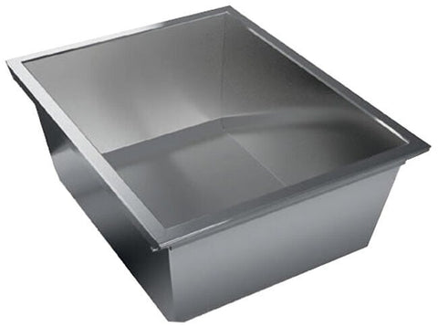 Artinox large stainless steel single bowl basin accessory with silver finish - flush mount - CVGSBR34